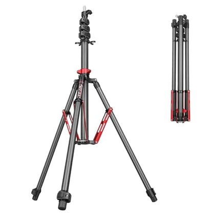 FreeSea MT-03C Carbon Fiber Tripod, Adjustable Heavy Duty Light Stand | 106" Tall Tripod with Flip-Lock & Gas Spring, Professional Studio Light Stand, Supports Boom Arm, Large Softbox, Flash