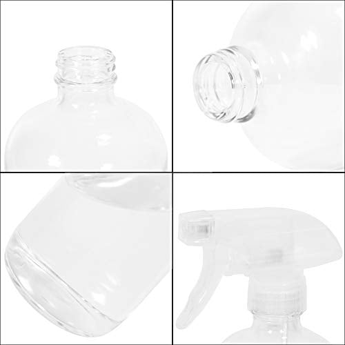 Glass Spray Bottles Empty 16oz Boston Round Bottle Refillable Container for Essential Oils with Funnel Lables Cleaning Products Aromatherapy Lotions Liquid Soaps (WhiteWhite) - color: A-Clear