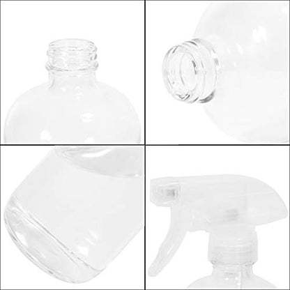 Glass Spray Bottles Empty 16oz Boston Round Bottle Refillable Container for Essential Oils with Funnel Lables Cleaning Products Aromatherapy Lotions Liquid Soaps (WhiteWhite) - color: A-Clear