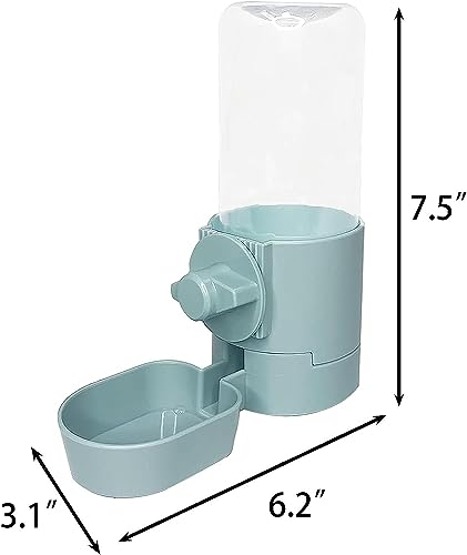 kathson 2Pcs Rabbit Water Bottle 17 OZ Bunny Hanging Water Fountain Automatic Guinea Pig Water Dispenser No Leak Drinking Feeder for Bunny Chinchilla Hamsters Cat Dog Small Animals(Blue)