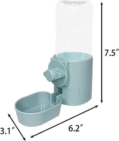 kathson 2Pcs Rabbit Water Bottle 17 OZ Bunny Hanging Water Fountain Automatic Guinea Pig Water Dispenser No Leak Drinking Feeder for Bunny Chinchilla Hamsters Cat Dog Small Animals(Blue)