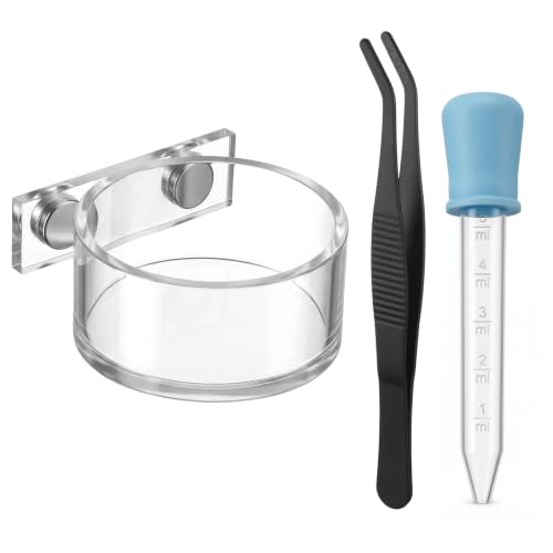 Jumping Spider Feeding Dish Set, Jumping Spider Enclosure Accessories Reptile Feeding Tongs, Magnetic Water Bowl with Dropper & Tweezer for jumpingSpider, Tarantula&Other Small Pets
