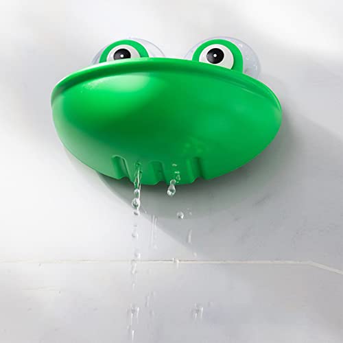 Sankoly 2 Pieces Frog Habitat with Suction Cup Lovely Suction Cup Soap Dish Holder for Fish Tank Aquarium Decoration/Kids Bathing/Small Item Storage, Plastic, Green