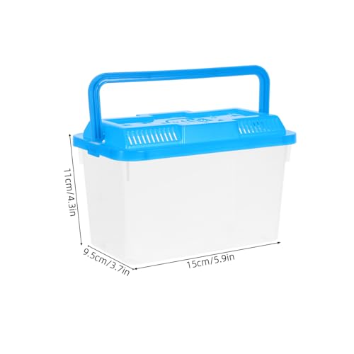 Yardwe 4Pcs Portable Mini Handheld Fish Tank with Handle Transparent Plastic Aquarium for Small Fish Turtles Reptiles and Hamsters Breeding Box for and Viewing