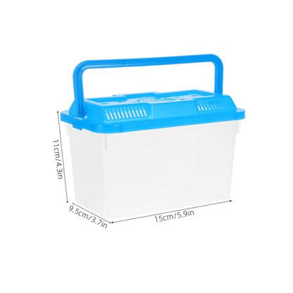 Yardwe 4Pcs Portable Mini Handheld Fish Tank with Handle Transparent Plastic Aquarium for Small Fish Turtles Reptiles and Hamsters Breeding Box for and Viewing