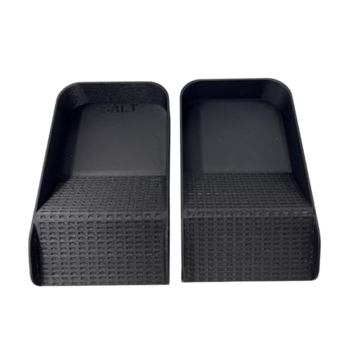 Hermit Crab Watering Pool | Platform Pool Accessory with Access Ramp for Hermit Crabs | 6.5" x 4" | Made in USA (Salt + Fresh Set, Black) - color: Salt + Fresh Set, Black