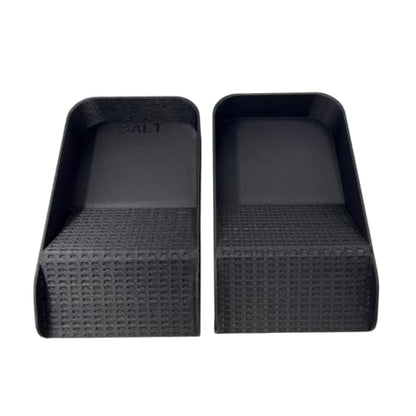 Hermit Crab Watering Pool | Platform Pool Accessory with Access Ramp for Hermit Crabs | 6.5" x 4" | Made in USA (Salt + Fresh Set, Black) - color: Salt + Fresh Set, Black