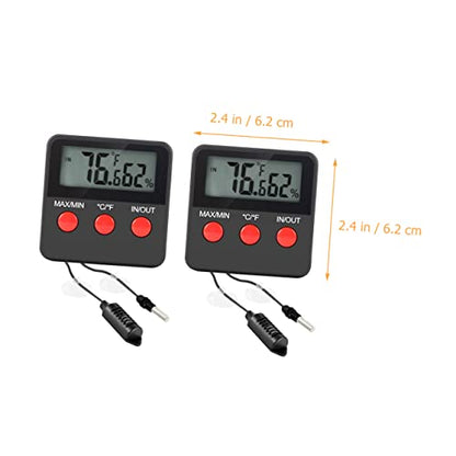 Abaodam 2sets Egg Incubation Thermohygrometer of Digital Reptile Tank Thermometer Hygrometer for Safe Touch Easy Use