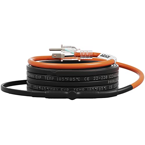 VEVOR Self-Regulating Pipe Heating Cable, 24-feet 5W/ft Heat Tape for Pipes Freeze Protection, Protects PVC Hose, Metal and Plastic Pipe from Freezing, 120V - size: 24 Feet