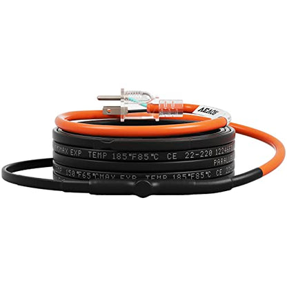VEVOR Self-Regulating Pipe Heating Cable, 24-feet 5W/ft Heat Tape for Pipes Freeze Protection, Protects PVC Hose, Metal and Plastic Pipe from Freezing, 120V - size: 24 Feet