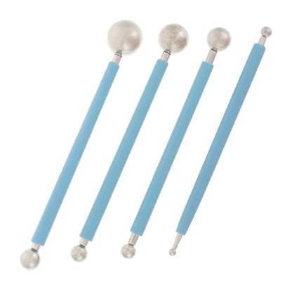DOITOOL 3sets Double-Ended Clay Ball Rod for Sculpture Modeling Clay Tools Set Stainless Steel Ball Stylus for Craft 4pcs*3