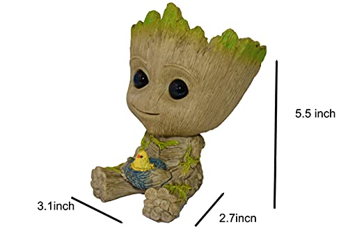 TEEMO Aquarium Groot Air Bubbler Decorations, Air Bubbler Decorations for Fish Tank.(Large Size 3.75'x5.7'x3.5') - size: Large