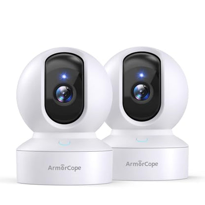 Armorcope Pet Camera, 2K HD Dog Camera with Phone APP, 360° Pan/Tilt View Puppy Cam, One Click Call for Baby Monitor, MagivPix Night Vision,Motion Tracking Alarm with Cloud/Local SD -2 Pack - style: 2 Pack