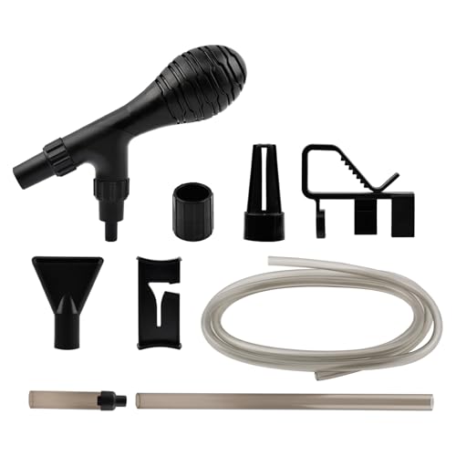 Small Fish Aquarium Gravel Cleaner Kit - Manual 80GPH Strong Suction Gravel Vacuum for Aquarium, Water Changer, Sand Washer, Glass Cleaner & Waste Remover for 5-80 Gallon Tanks, 200cm Hose