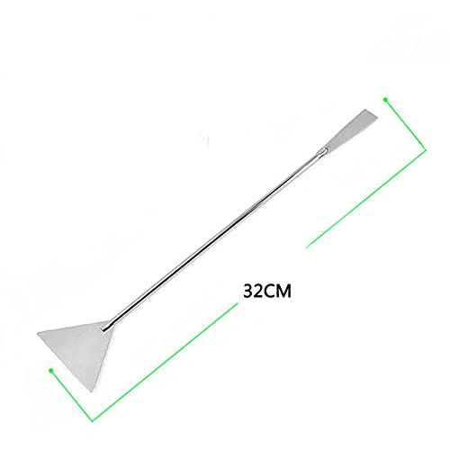 2pcs Stainless Steel Aquarium Tank Aquarium Spatula Long Sand Spatula Scrapers Shovel Fish Tank Aquatic Plant Tools(black,silver)