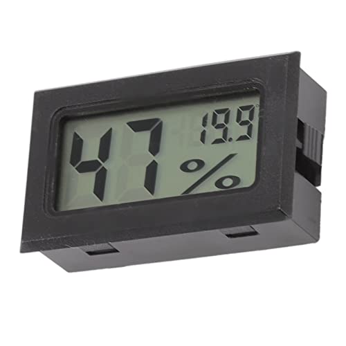 Digital Thermometer Hygrometer, High Accuracy Fast Refresh LCD Humidity Temperature Monitor for Cigar Humidor Reptile Tank Plastic Mini 1 Pack