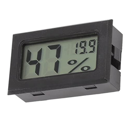Digital Thermometer Hygrometer, High Accuracy Fast Refresh LCD Humidity Temperature Monitor for Cigar Humidor Reptile Tank Plastic Mini 1 Pack