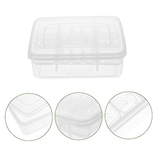HANABASS 2Pcs Compartment Box Transparent Hatching Container for Tortoise Lizard Lightweight and Portable for Reptile Breeding