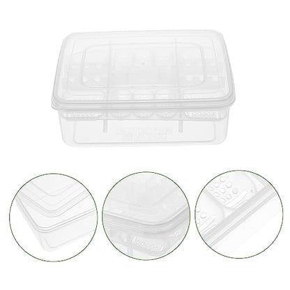HANABASS 2Pcs Compartment Box Transparent Hatching Container for Tortoise Lizard Lightweight and Portable for Reptile Breeding