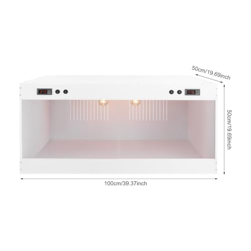 Reptile Tank Enclosure 39.4x19.7x19.7in, Dual Zone Temperature Control Reptile Terrarium with Digital Thermostat (32-210℉), PVC & Acrylic Snake Tank with E27 Sockets (White)