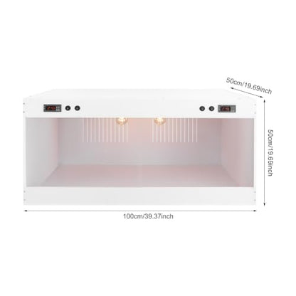 60 Gallon Reptile Tank, Bearded Dragon Tank with Dual Digital Thermostats, 32-210°F Temp Control, Front Opening Reptile Enclosure with E27 Bulb Holders for Geckos, Lizards, Snakes, Turtles，White