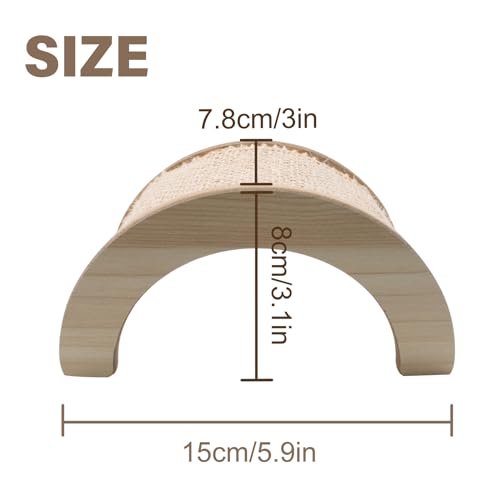 Hermit Crabs Climbing Bridge, Wooden Hermit Crab Climbing Toys with Jute Cloth, Hermit Crab Hideout, Aquarium Tank Accessory Small Animals Cage Accessory for Hermit Crab Hamster Chinchilla Ferret - style: Jute Cloth