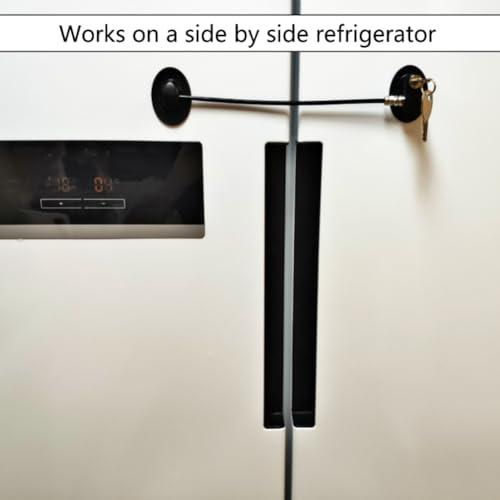 2 Pack Refrigerator Door Locks with 4 Keys, File Drawer Lock, Freezer Door Lock and Child Safety Cabinet Locks by REZIPO Black