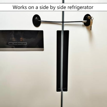 2 Pack Refrigerator Door Locks with 4 Keys, File Drawer Lock, Freezer Door Lock and Child Safety Cabinet Locks by REZIPO Black