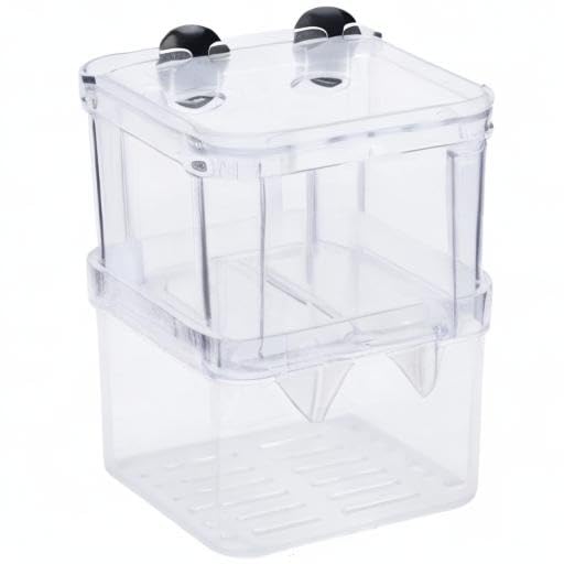 Still Awake Aquarium Fish Breeder Box Plastic Fish Isolation Breeding Box Hatching Incubator Box for Baby Fish Shrimp Clownfish Guppy （L） - size: L