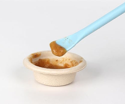 2Pcs Blue Reptile Feeding Spoon, Crested Gecko Food Mixing Stirrer | Food Grade Spatula Head, Scrapes Jar Edges Clean, Smooth Mixing for Reptile Powder Fruit Gel Diet - size: 1 Ounce (Pack of 2)