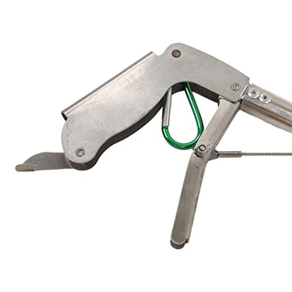 Diydeg Snake Tong Professional Stainless Steel Extra Long Collapsible Reptile Grabber Rattle Snake Catcher Heavy Duty Wide Jaw Handling Tool Snake Grabber Tool with Lock for Outdoor