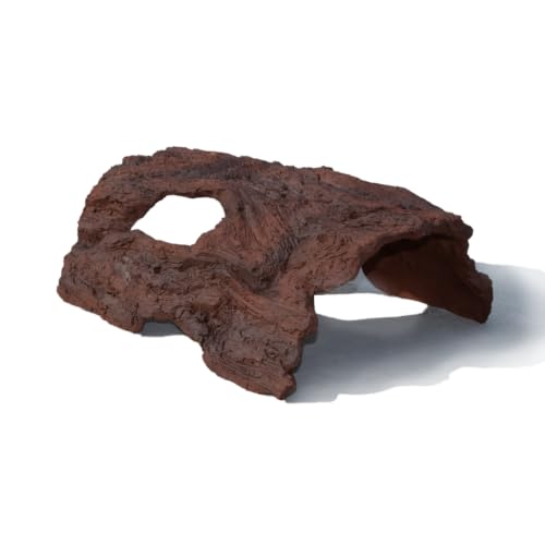 Driftwood Koi Sanctuary, Outdoor Pond Fish Refuge with Weighted Base, Natural Looking Hiding Shelter to Protect Goldfish and Koi from Herons - color: Imitation Wood, size: Large