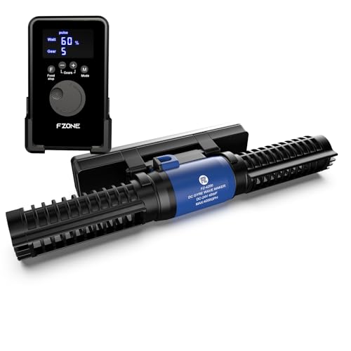 FZONE Aquarium Wave Maker, 24V DC Gyre Wavemaker with LCD Display Controller, Adjustable Cross Flow, Quiet Powerhead with Magnetic Mount for Saltwater & Freshwater Tanks (XL) - size: XL