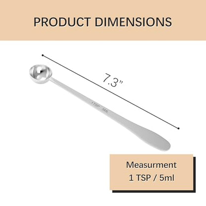 1PCS 1Teaspoon(1tsp, 1/3tbsp, 5ml) Extra-long Handle Measuring Spoon | 18/8(304) Stainless Steel, Food-Grade, High Precision, Durable, ‌Rust-Free, Dishwasher-Safe, Easy-Read Marking - size: 1tsp|5ml
