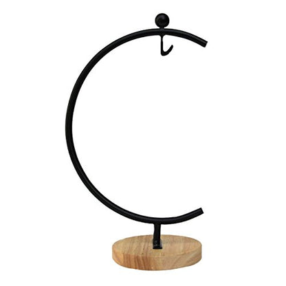 YY YEARCHY Ornament Display Stand Metal Stand Terrarium Air Plant Stand Flower Pot Holder Iron Pothook Stand for Hanging Glass Globe Ball - color: Black