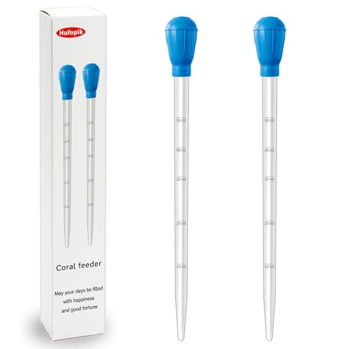 2 Pieces Long Pipette for Fish Tank Coral Food Feeder Long Syringe Reef Coral Food Spot Feeder Tube for Reef Aquatic Plant Spider Snake Lizard - size: 17.7 in Pipette (2 Pieces)
