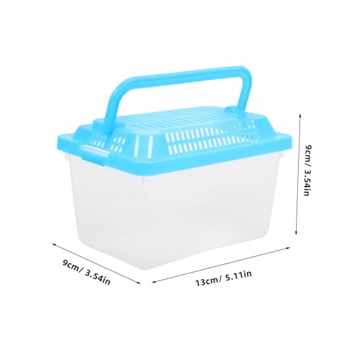 POPETPOP Portable Reptile Habitat Box Handheld Fish Tank for Goldfish Turtles Transparent Design Easy to Ventilated Container for Pet Travel