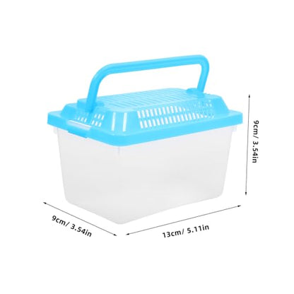 POPETPOP Portable Reptile Habitat Box Handheld Fish Tank for Goldfish Turtles Transparent Design Easy to Ventilated Container for Pet Travel