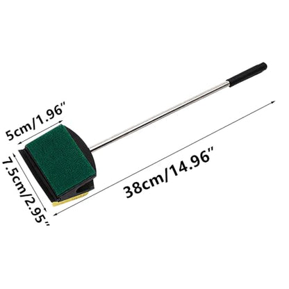 MiOYOOW Fish Tank Algae Scraper, Double Sided Aquarium Cleaning Tool with Long Handle, Reusable Water Tank Scrubber for Glass Acrylic Plastic Tanks - color: 38*7.5cm/14.96*2.95"