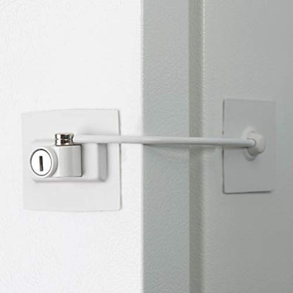 Premium Refrigerator Lock with Built-in Keyed Lock (White) - color: White