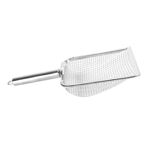 Stainless Steel Cat Litter Scoop | Rustproof & Simple to Maintain | Fine Holes for Effective Waste Removal | Hanging Hook for Storage/Reptile Litter Scoop