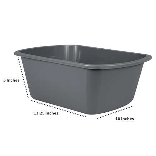 Vakly Plastic Wash Basin, 7 Qt, Rectangular, Graduated, 2 Pack | Hospital bedside soaking tub, Portable washbasin, Washing & cleaning, Foot bath, Face cleansing, Dish washing, Laundry
