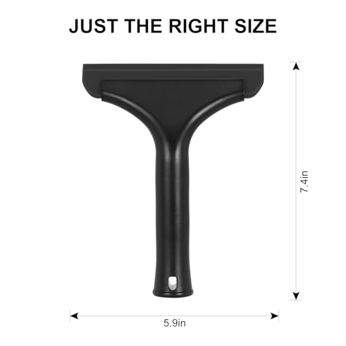 SetSail Shower Squeegee for Glass Doors, Small Squeegee for Shower Glass | Mini Silicone Squeegee for Window, Glass Door, Bathroom, Mirror, Car Window - color: All-black, size: 2 Pack