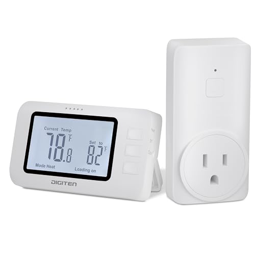 DIGITEN Wireless Thermostat WTC100 Pro Temperature Controller for Cooling & Heating, Remote Controlled Outlet, Easy-to-Use and Programmable Thermostats for Home,Greenhouse - color: Wtc 100 Pro