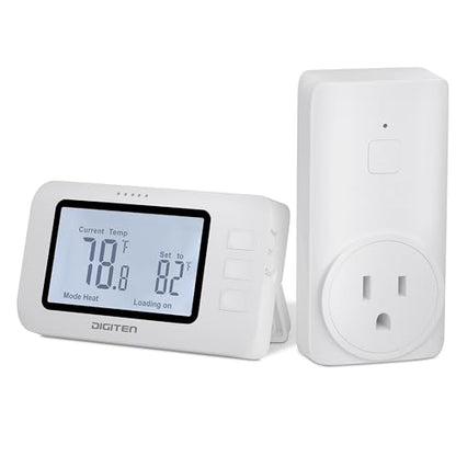 DIGITEN Wireless Thermostat WTC100 Pro Temperature Controller for Cooling & Heating, Remote Controlled Outlet, Easy-to-Use and Programmable Thermostats for Home,Greenhouse - color: Wtc 100 Pro