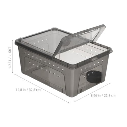 VICASKY Plastic Reptile Carrier Box with Efficient Ventilation System and Safe Construction, for Gecko and Lizard Housing, Portable Snake and Spider Habitat Enclosure,