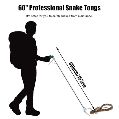60“ Professional Snake Tongs - Extra Long Snake Catcher Tongs Grabber | Wide Jaw Handling Tool for Outdoor, Garden, and Emergency Use - size: 60 Inch