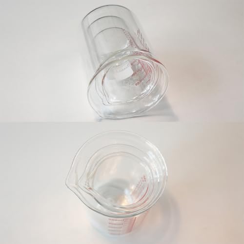 3 Piece High Borosilicate Glasss Liquid Measuring Cups, Includes 150ml(5OZ),250ml(8OZ),and 500ml(16OZ), Dishwasher, Freezer, Microwave, and Preheated Oven Safe, Essential Kitchen Tools - size: 150ml/250ml/500ml (5oz/8oz/16oz)