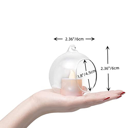 Hanging Glass Candle Holder, Globe Glass Tea Light Holder, Hanging Glass Vase, Flower Plants Terrarium, Glass Orbs Container, Micro Landscape DIY for Home, Office, Wedding (2.36" 24Pcs) - color: 2.36"24pcs