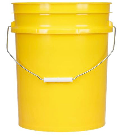 5 Gallon Food Grade Plastic Bucket with Air Tight Screw on Lid Made in USA Container (Yellow Bucket with Red Lid) - color: Yellow Bucket With Red Lid